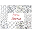 human cartoon faces patterns vector image
