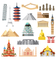landmarks set in flat design vector image