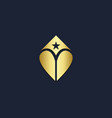 love heart star triangle gold logo vector image vector image