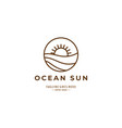 simple minimalist ocean sea beach sun sunset vector image