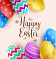 background with multicolored easter eggs vector image vector image
