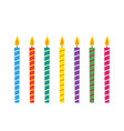 birthday candles set vector image vector image