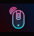 glowing neon line wireless computer mouse icon vector image