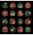 mountain climbing icon set vector image vector image
