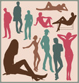 young people silhouettes vector image vector image
