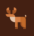 horned elk geometric design animal style flat vector image vector image