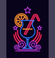 neon sign for night club with cocktails and drinks vector image