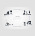 auction - bidding carrying artworks vector image vector image