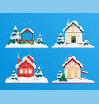 christmas houses festive collection vector image vector image