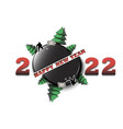 happy new year 2022 and hockey puck vector image