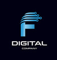 letter f technology logo template this design vector image vector image