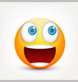 smiley with blue eyesemoticon set yellow face vector image