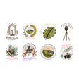wedding photographer badges or logos photo camera vector image vector image