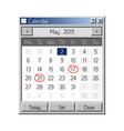 calendar application in style old retro vector image