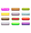 different horizontal cartoon buttons for game vector image