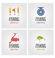 fishing logo set vector image