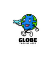 logo globe mascot cartoon style vector image