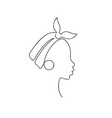 african girl in profile headband and big vector image vector image