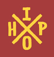 hand drawn hip hop crossed hipster logo label vector image