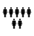 people icon - group of women team pictograph vector image