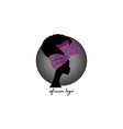 african logo round design portrait woman vector image vector image