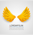 golden wings on white background vector image