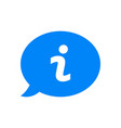 i question mark in blue ask dialog bubble faq vector image