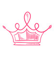 luxury shiny crown in hand drawn style elegant vector image