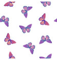 seamless pattern with color butterflies on white vector image vector image