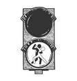 dancing couple on traffic light sketch engraving vector image vector image