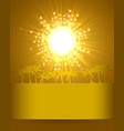 magic travel background with sun and palms vector image