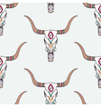 seamless pattern with bull skull and ethnic vector image