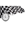checkered flag with a stopwatch background vector image vector image
