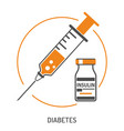 plastic medical syringe and vial icon vector image vector image