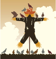scarecrow pigeons vector image vector image