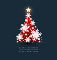 christmas tree decorated with snowflake vector image