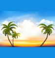 sunset sky background with transparent clouds vector image vector image