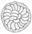 tarte tatin france dessert snack isolated doodle vector image
