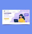customer service landing page woman vector image