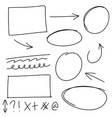 doodle sketch style of hand drawn lines arrows vector image