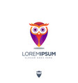 modern geometric owl pin logo icon template vector image vector image