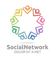 social network letter v arrow design vector image