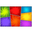 colorful twisted comic book radial rays lines vector image