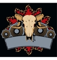 goat skull wings and speakers vector image