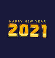happy 2021 new year card in paper style for your vector image vector image
