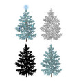 set of christmas trees vector image