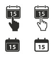 calendar icons set vector image vector image