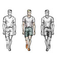 fashion man set of fashionable men s sketches vector image