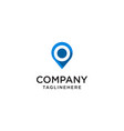 letter o with map pointer logo design concept vector image