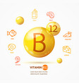 realistic detailed 3d vitamin b12 card concept vector image